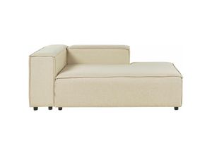 4255664819932 - Chaiselongue Beige Leinen Linksseitig Modul-Récamiere mit Niedriger Rückenlehne Wohnzimmermöbel Modern Skandi Wohnzimmer Ausstattung Sitzmöbel