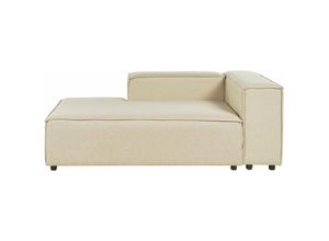 4255664819949 - Chaiselongue Beige Leinen Rechtsseitig Modul-Récamiere mit Niedriger Rückenlehne Wohnzimmermöbel Modern Skandi Wohnzimmer Ausstattung Sitzmöbel