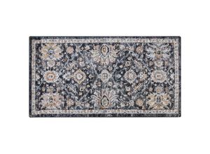 4255664819987 - Beliani - Teppich Dunkelblau 80 x 150 cm Rechteckig Kurzflor Orientalisches Muster Vintage Stil Modern für Wohnzimmer Schlafzimmer Flur