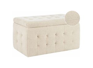 4255664820761 - Beliani - Hocker Beige Bouclé Rechteckig mit Stauraum Deckel Steppung Modern Sitzbank Bettbank Fußbank Fußhocker Schemel Schlafzimmer Wohnzimmer Flur