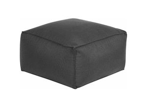 4255664825391 - Beliani - Pouf Schwarz Leinenoptik 50 x 50 cm mit EPS-Perlen Abnehmbarem Bezug Quadratisch Modern Skandi Bodenkissen Sitzpouf Sitzmöbel Indoor