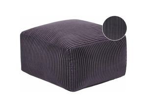 4255664825414 - Beliani - Pouf Dunkelgrau Cord 50 x 50 cm mit EPS-Perlen Abnehmbarem Bezug Quadratisch Einfarbig Modern Skandi Bodenkissen Sitzpouf Sitzmöbel Indoor