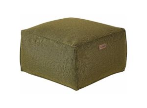 4255664825438 - Beliani - Pouf Olivgrün Leinenoptik 50 x 50 cm mit EPS-Perlen Abnehmbarem Bezug Quadratisch Modern Skandi Bodenkissen Sitzpouf Sitzmöbel Indoor