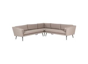 4255664826091 - Garten-Ecksofa Beige Stoffbezug L-förmig 5-Sitzer Modulsofa Modern Garten Terrasse Wohnzimmer Möbel Wohnecke Wohnlandschaft Sitzecke Sitzmöbel - Beige