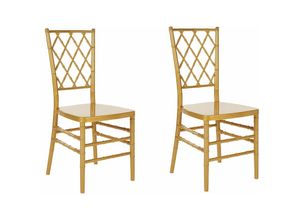 4255664826787 - Beliani - Esszimmerstuhl 2er Set Gold Kunststoff Schick Elegant Minimalistisch Wohnzimmer Esszimmer - Gold