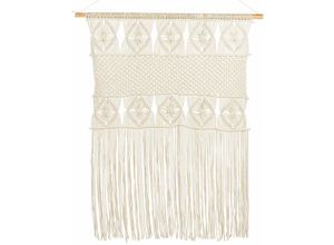 4255664826855 - Beliani - Wandbehang aus Makramee Hellbeige im Boho Chic Stil Wanddekoration Wohnzimmer Schlafzimmer - Beige