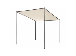 4255664827357 - Beliani - Pergola in Beige 282 x 294 cm Schwarzer Rahmen für Garten Terrasse Außenbereich Outdoor Pavillon Gartenpavillon - Beige