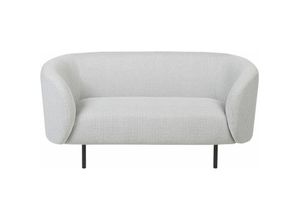 4255664828231 - Beliani - Sofa Weiß Stoffbezug 2-Sitzer mit Armlehnen Metallgestell in Schwarz Glamouröser Edler Stil Wohnzimmer Salon Esszimmer Flur