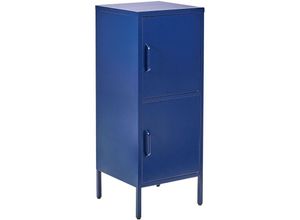 4255664829023 - Beliani - Hoher Aktenschrank Marineblau Stahl 40x40x102 cm mit 2 Türen 4 Ablagefächern 2 Griffen Büro Wohnzimmer Schlafzimmer Bad Flur Diele