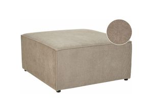 4255664829948 - Beliani - Ottomane Taupe Polsterbezug aus Cord quadratisch 83 x 83 cm Modernes Retro Design Wohn- und Arbeitszimmer Flur Diele Salon Möbel