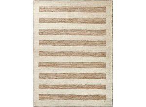 4255664830371 - Teppich Beige Baumwolle und Jute Rechteckig 300 x 400 cm mit Geometrischem Muster Handgewebt Modern Kurzhaar Kurzflor Wohnzimmer Schlafzimmer