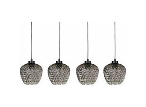 4255664832283 - Beliani - Hängelampe Grau Glasschirme Räuchereisen 4 Licht Modernes Design Wohnaccessoires Wohnzimmer - Grau