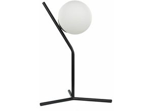 4255664832313 - Beliani - Tischlampe Schwarz   Weiß aus Metall u Glas 45 cm Kugelform Modernes Design für Wohnzimmer Schlafzimmer Homeoffice - Weiß