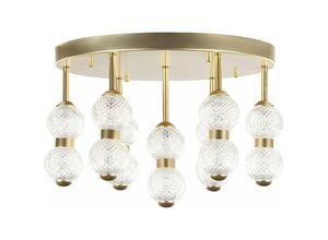 4255664832832 - Beliani - Deckenleuchte Gold aus Metall u Glas Integriertes LED-Licht Edel Elegant Glamour Deckenlampe für Wohnzimmer Schlafzimmer Esszimmer Flur