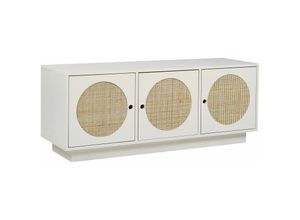 4255664833327 - Beliani - Sideboard Weiß Beige Rattan 3 Türen 120 x 40 x 40 cm Modernes Design Wiener Geflecht Rattangeflecht für Wohnzimmer Schlafzimmer 4255664833327 - Beliani - Sideboard Weiß Beige Rattan 3 Türen 120 x 40 x 40 cm Modernes Design Wiener Geflecht Rattangeflecht für Wohnzimmer Schlafzimmer