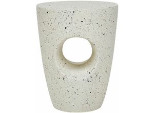 4255664833754 - Beliani - Beistelltisch Cremeweiß Leichtbeton und Glasfaser Rund ⌀ 37 cm Terrazzo Optik Modernes Design Outdoor Couchtisch Wohnzimmer Ausstattung