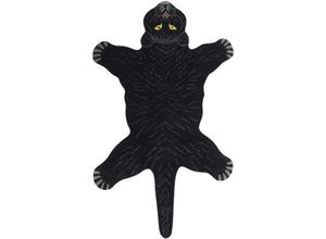 4255664834881 - Beliani - Teppich Schwarz Wolle Tiermotiv 100 x 160 cm Panther Design Handgetuftet Modern Kurzhaar Kinderzimmer Schlafzimmer Deko Accessoires 4255664834881 - Beliani - Teppich Schwarz Wolle Tiermotiv 100 x 160 cm Panther Design Handgetuftet Modern Kurzhaar Kinderzimmer Schlafzimmer Deko Accessoires