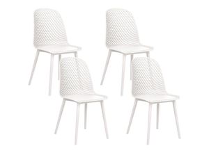 4255664836229 - Beliani - Esszimmerstühle 4er Set Weiß aus Kunststoff Stühle für Esszimmer Esstisch Modern Minimalistisch