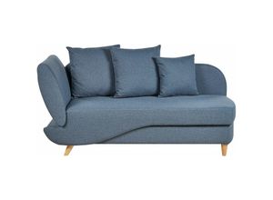 4255664840417 - Beliani - Chaiselongue Linksseitig Dunkelblau Leinenoptik mit Bettkasten Dekokissen Modern Récamiere Liegesofa Sitzmöbel Wohnzimmer Jugendzimmer