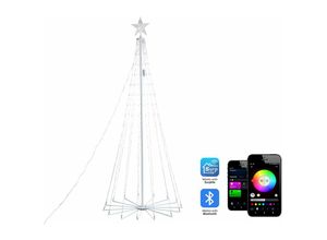 4255664842503 - Beliani - led Weihnachtsbaum Warm-Weiß Kunststoff 210 cm 295 Lichter rgb Farbwechsel mit App-Steuerung Timer Schalter Indoor Weihnachtsdekoration