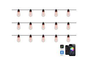 4255664842534 - Led Girlande Bunt pvc 1150 cm 15 Lichter rgb Farbwechsel mit Fernbedienung App-Steuerung Timer Schalter Outdoor Indoor für Weihnachtsbaum