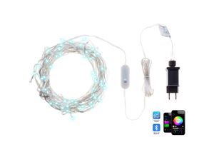 4255664842558 - Led Lichtervorhang Warm-Weiß pvc 150 cm 144 Lichter rgb Farbwechsel mit App-Steuerung Timer Schalter Outdoor Indoor Smart led Weihnachtsdeko