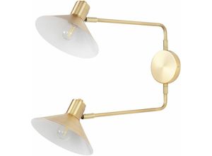 4255664842633 - Beliani - Wandleuchte Gold Metall 2-Flammig mit 2 Schirmen Kegelform Verstellbare Arme Schwenkarm Modern Industrie Design Schlafzimmer Ausstattung