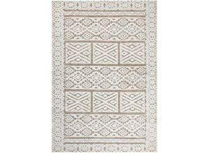 4255664843258 - Beliani - Teppich Cremeweiß   Beige 160 x 230 cm Rechteckig Orientalisches Muster für Wohnzimmer Schlafzimmer Flur