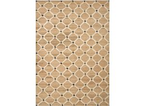 4255664843906 - Beliani - Teppich Jute beige 160 x 230 cm geometrisches Muster Kurzflor kalekoy