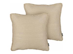 4255664844101 - Beliani - Dekokissen Set Beige Jute 45 x 45 cm Geflochten mit Reißverschluss zum Herausnehmen mit geflochtenem Rand Boho Deko Zubehör 4255664844101 - Beliani - Dekokissen Set Beige Jute 45 x 45 cm Geflochten mit Reißverschluss zum Herausnehmen mit geflochtenem Rand Boho Deko Zubehör
