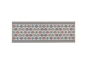 4255664845597 - Beliani - Teppich Läufer Mehrfarbig Stoff Rechteckig 80x240 cm Kurzflor Orientalisches Muster Rutschfest Maschinengewebt für Fußbodenheizung Flur