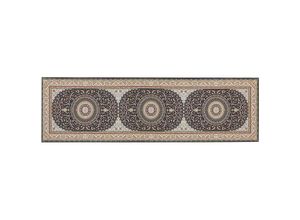 4255664845702 - Beliani - Teppich Läufer Mehrfarbig Stoff Rechteckig 60x200 cm Kurzflor Orientalisches Muster Rutschfest Maschinengewebt für Fußbodenheizung Flur