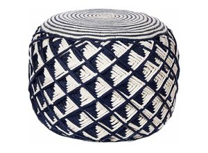 4255664845887 - Beliani - Pouf Sandbeige aus Jute rund ⌀ 46 cm Boho Stil Indoor Sitzpouf für Wohnzimmer Schlafzimmer Flur Diele Garderobe