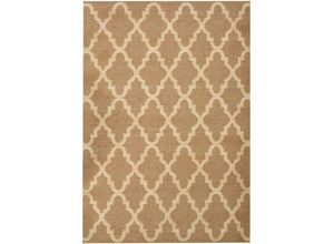 4255664845900 - Beliani - Teppich Beige Jute Rechteckig 160x230 cm Kurzflor mit Marokkanischem Muster Handgewebt Boho für Fußbodenheizung Wohnzimmer Esszimmer