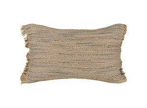 4255664846594 - Beliani - Dekokissen Beige aus Jute Baumwolle 30 x 50 cm Rechteckig mit Fransen Deko Dekoration Wohnaccessoires für Wohnzimmer Schlafzimmer