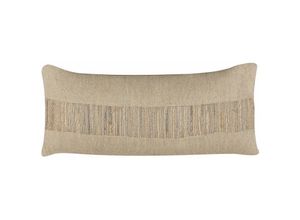 4255664846600 - Beliani - Dekokissen Beige aus Jute Baumwolle 30 x 70 cm Rechteckig mit Muster Deko Dekoration Wohnaccessoires für Wohnzimmer Schlafzimmer