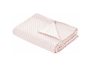 4255664847607 - Bezug für Gewichtsdecken Pastellrosa Minky-Stoffbezug 100 x 150 cm Flauschig Strukturiert Modern Ersatzbezug Therapiedeckenbezug mit Schlaufen