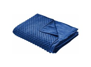 4255664847683 - Bezug für Gewichtsdecken Marineblau Minky-Stoffbezug 100 x 150 cm Flauschig Strukturiert Modern Ersatzbezug Therapiedeckenbezug mit Schlaufen