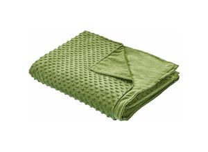 4255664847768 - Bezug für Gewichtsdecken Grün Minky-Stoffbezug 100 x 150 cm Flauschig Strukturiert Modern Ersatzbezug Therapiedeckenbezug mit Schlaufen