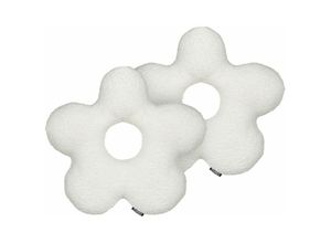 4255664848086 - Beliani - Dekokissen 2er Set Weiß Webpelz mit Füllung 40x40 cm Teddy-Optik Blumenform Modern Wohnzimmer Schlafzimmer Ausstattung Sofakissen Zierkissen