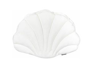 4255664848536 - Beliani - Dekokissen Cremeweiß Samtbezug 47 x 35 cm mit Füllung Muschelform Modern Maritim Wohnzimmer Schlafzimmer Ausstattung Sofakissen Zierkissen