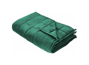 4255664849144 - Gewichtsdecke Smaragdgrün Stoffbezug 150 x 200 cm mit Glasperlen Deckengewicht 9 kg Kleine Kammern Modern zum Schlafen bei 90 kg Körpergewicht