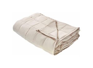 4255664849212 - Beliani - Gewichtsdecke Beige Stoffbezug 135 x 200 cm mit Glasperlen Deckengewicht 8 kg Kleine Kammern Modern zum Schlafen bei 80 kg Körpergewicht