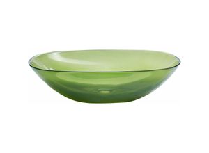 4255664849366 - Beliani - Waschbecken Grün Mineralwerkstoff Oval 54x36 cm mit Klickverschluss Stöpsel Badezimmer Ausstattung Waschschale Waschtisch Aufsatzwaschbecken