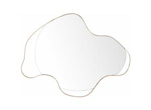 4255664849588 - Beliani - Wandspiegel Gold Glas und Metall 59x77 cm mit Dünnem Rahmen Asymmetrisch Unförmig Modern Wohnaccessoire Wohnzimmer Schlafzimmer Wohnbereich