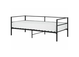 4255664851222 - Beliani - Tagesbett Schwarz Eisen mit Metallrost 90 x 200 cm Industrie-Design Modern Wohnzimmer Schlafzimmer Jugendbett Metallbett Einzelbett