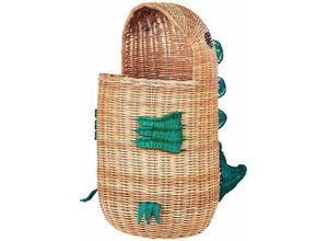4255664851871 - Beliani - Aufbewahrungskorb Natur aus Rattan Bärenform Rund 43 cm Spielzeugkorb für Kinderzimmer