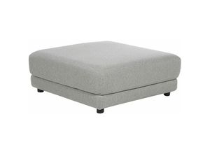 4255664853752 - Ottomane Hellgrau Stoffbezug Quadratisch 102x102 cm mit Schwarzen Beinen Modern Wohnzimmer Schlafzimmer Ausstattung Sitzmöbel Fußhocker