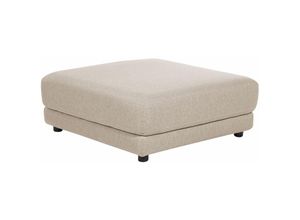 4255664853790 - Beliani - Ottomane Beige Stoffbezug Quadratisch 102x102 cm mit Schwarzen Beinen Modern Wohnzimmer Schlafzimmer Ausstattung Sitzmöbel Fußhocker