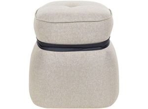 4255664854803 - Beliani - Pouf Beige Stoffbezug Leinen Quadratisch 45 x 45 x 44 cm Modern Wohnzimmer Schlafzimmer Ausstattung Deko Polsterhocker Sitzhocker Fußhocker